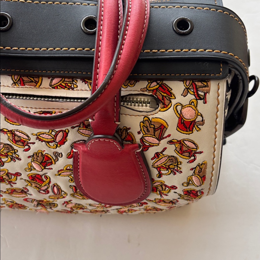 Rare Coach 1941 1/1 Runway Sample Leather Satchel Embroidery White Black Red Bag - Picture 10 of 17